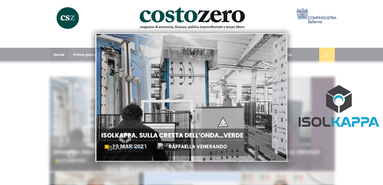 “Isolkappa sulla cresta dell’onda verde” Sul magazine Costozero il redazionale dedicato all’azienda