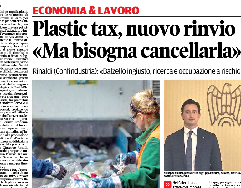 Plastic Tax, nuovo rinvio. Rinaldi: “Bisogna cancellarla”