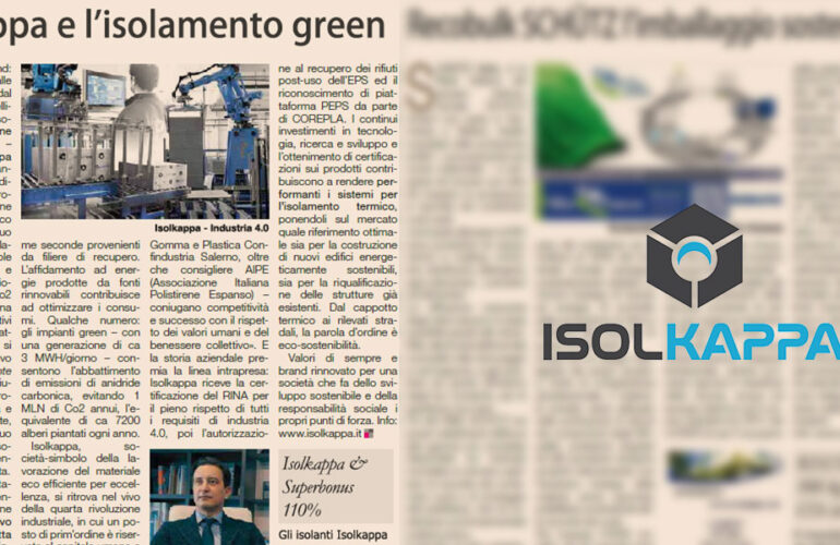 Su Il Sole 24 ore Isolkappa e l’isolamento green