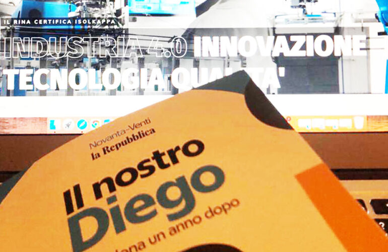 Maradona, Isolkappa tra i sostenitori del libro “Il nostro Diego” L’AD Rinaldi: “Sosteniamo la cultura in tutte le sue forme”